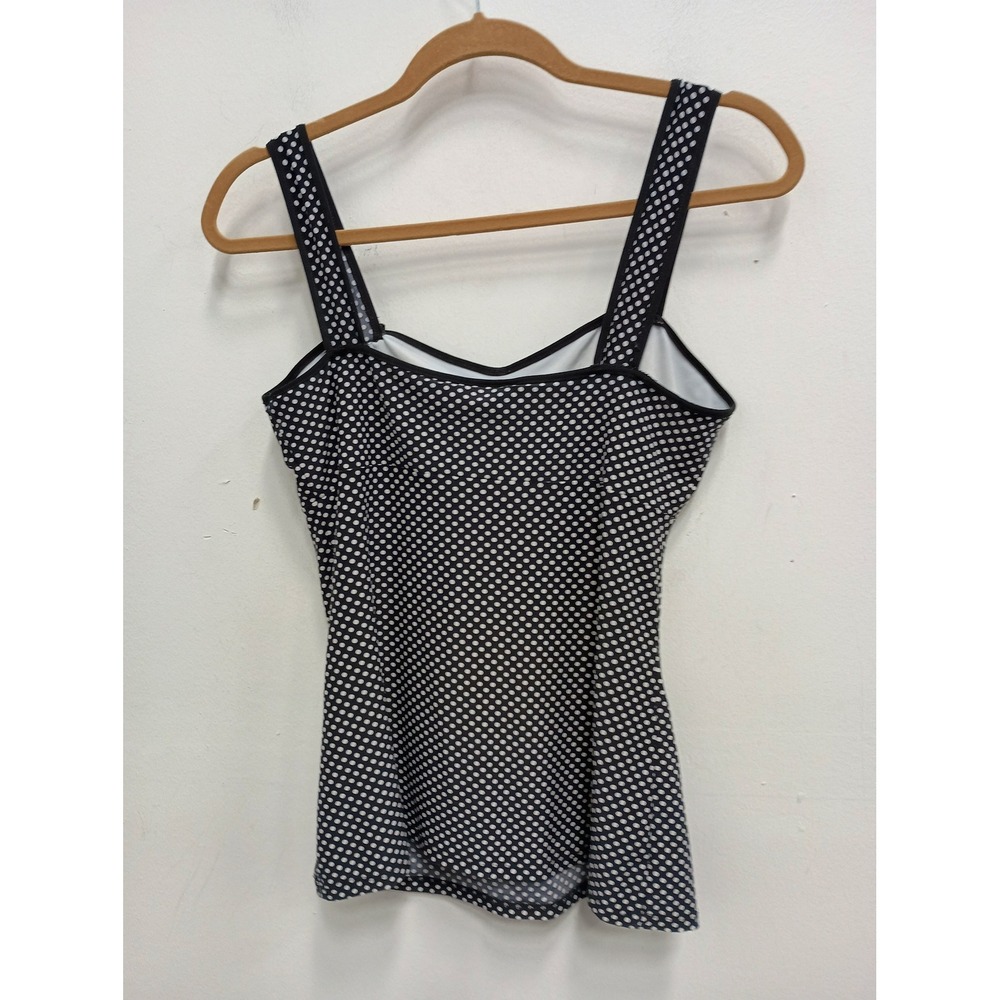 The Limited VTG Y2K Babydoll Tank Top Womens Medium Black White Polka Dot Pin Up - Picture 12 of 12